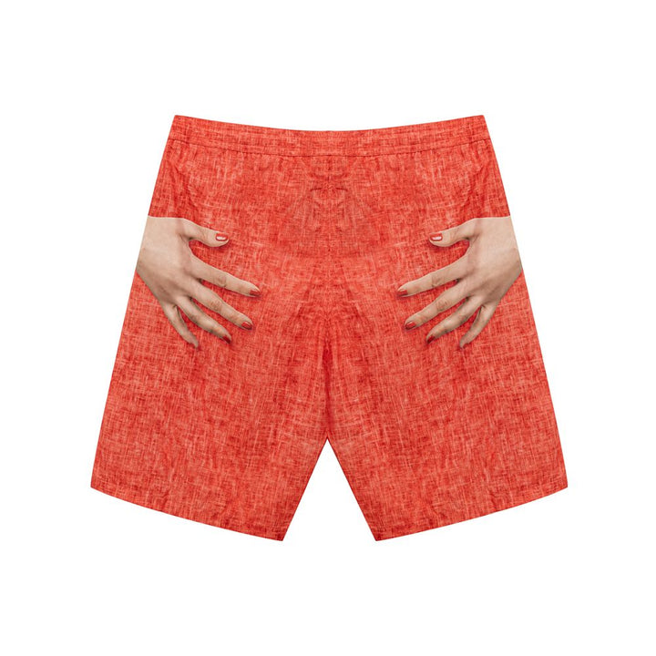 Isaia Red Polyester Swim Shorts