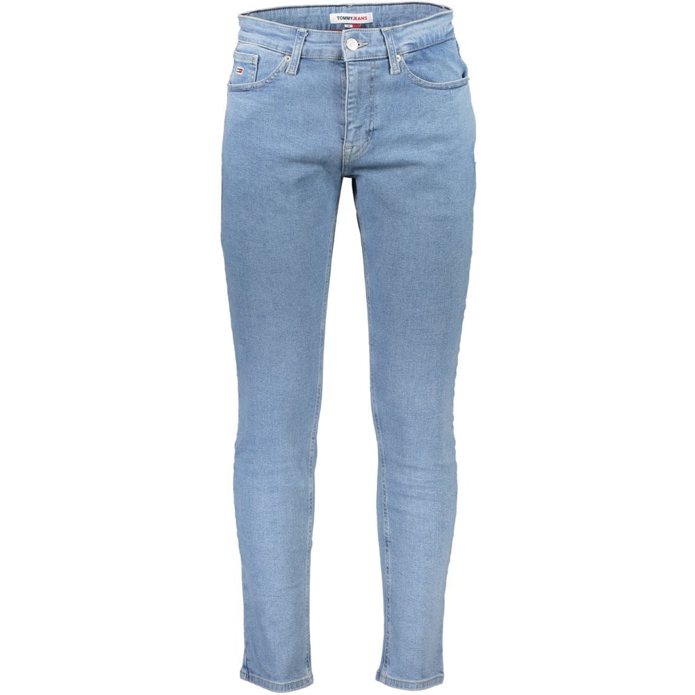 Tommy Hilfiger Light Blue Cotton Men Slim Tapered Jean