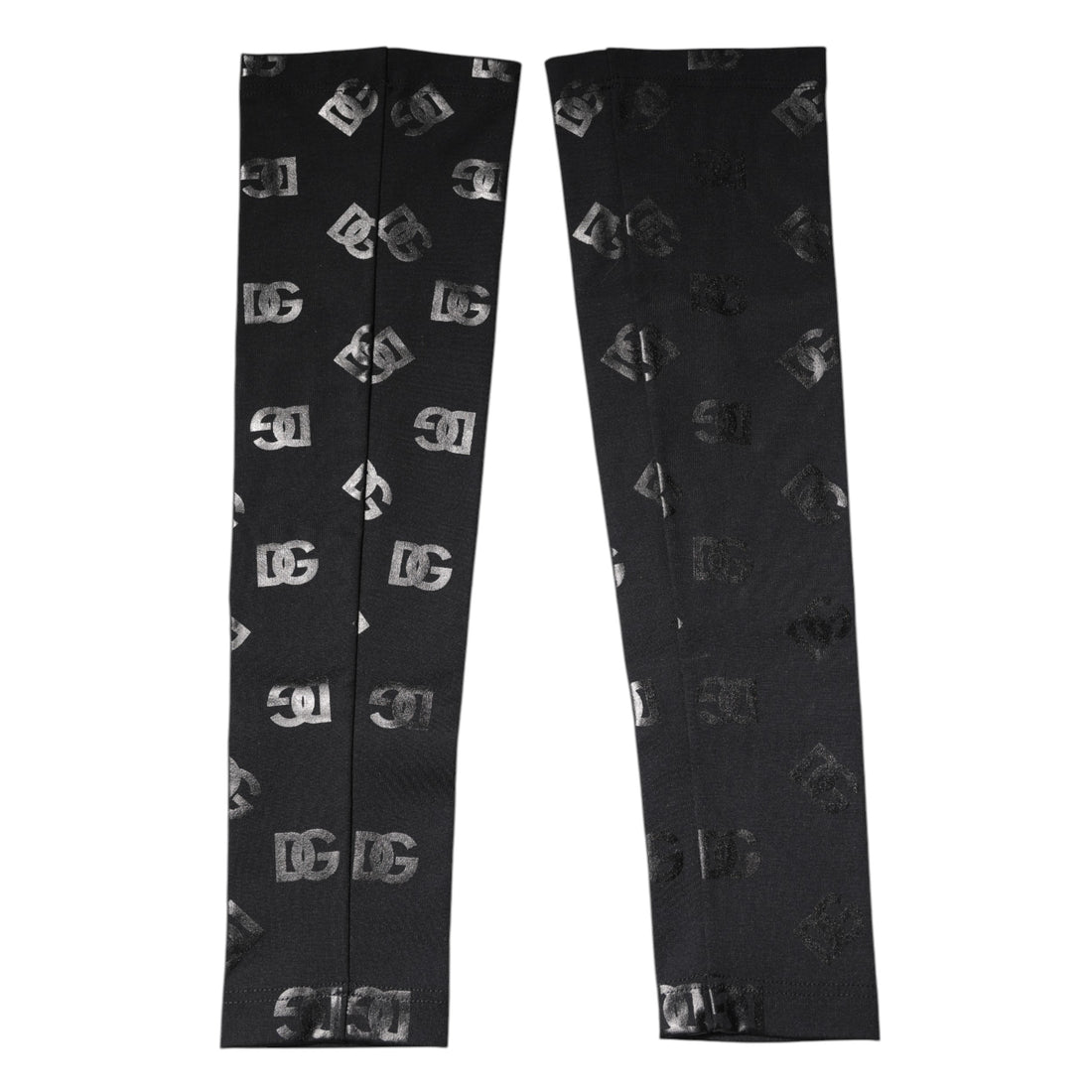 Dolce & Gabbana Black DG Logo Monogram Wool Stretch Arm Sleeves