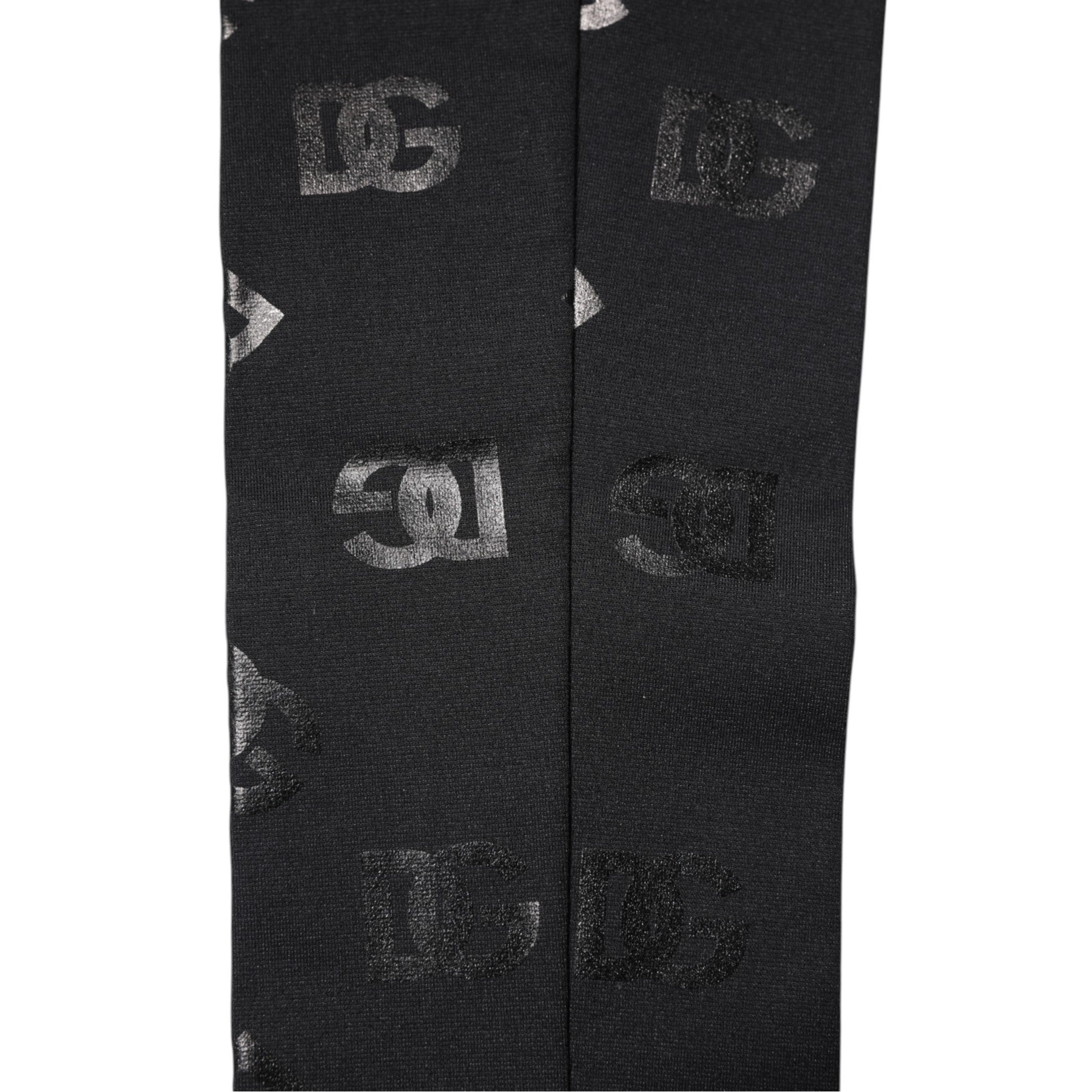 Dolce & Gabbana Black DG Logo Monogram Wool Stretch Arm Sleeves