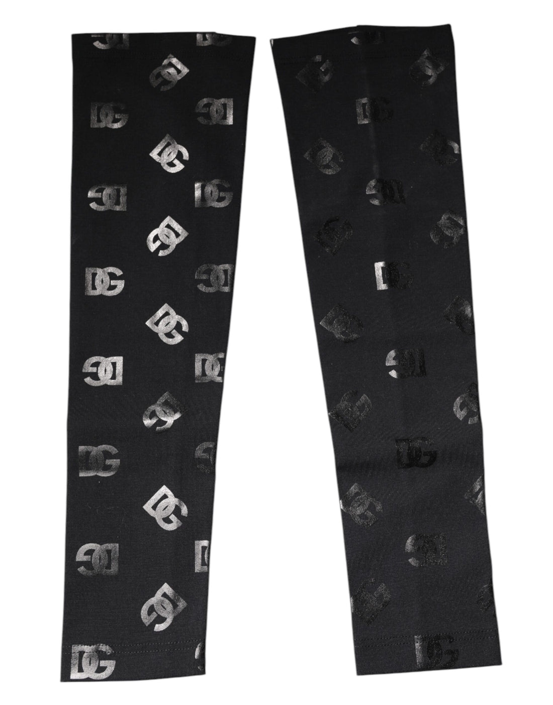 Dolce & Gabbana Black DG Logo Monogram Wool Stretch Arm Sleeves