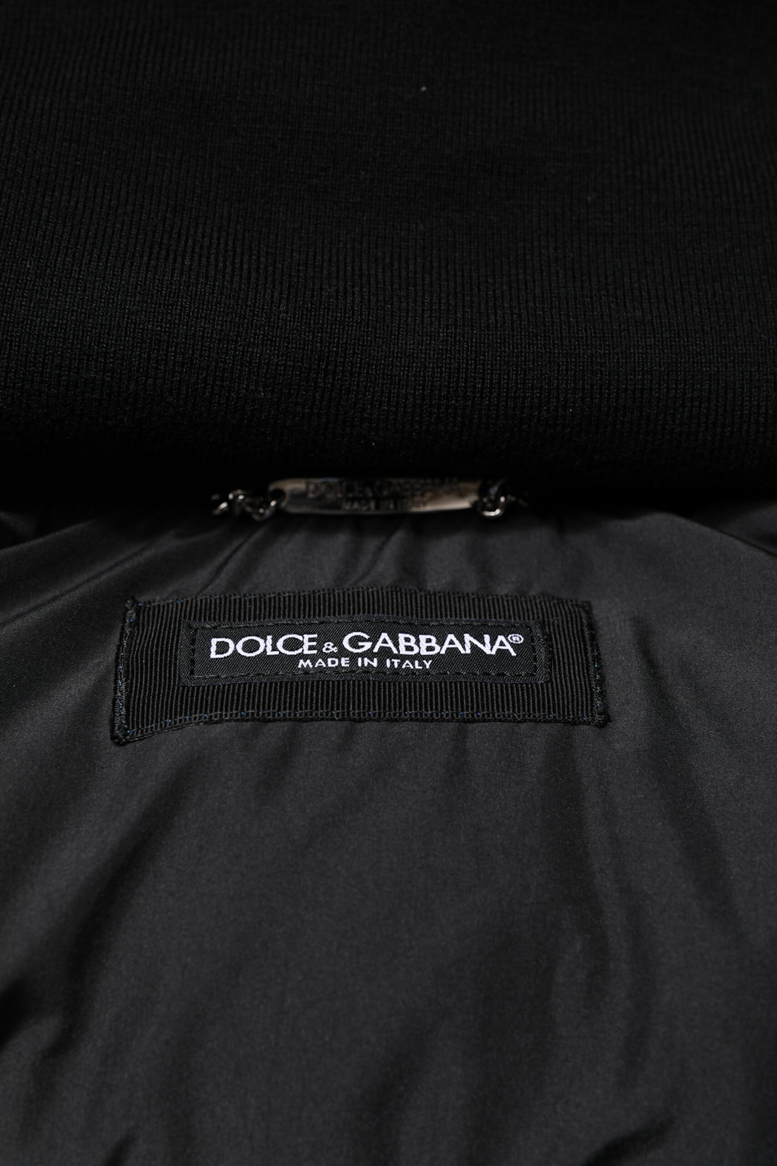 Dolce & Gabbana Blue Logo Full Zip Hooded Quilted Jacket