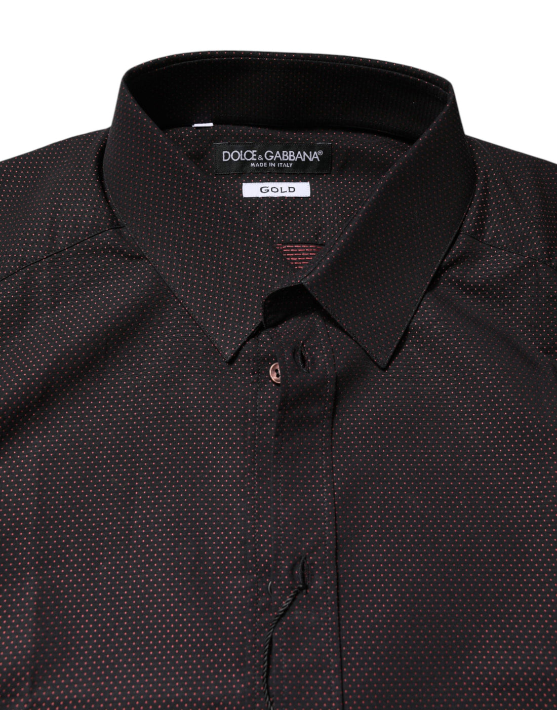 Dolce & Gabbana Maroon Jacquard Cotton GOLD Men Dress Shirt