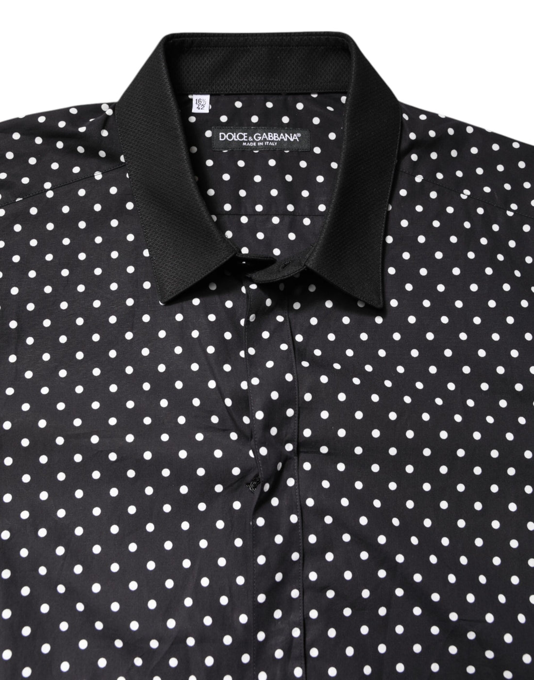 Dolce & Gabbana Black Polka Dot Cotton Formal Dress Shirt