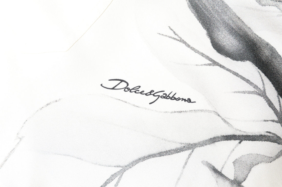 Dolce & Gabbana Ivory Silk Long Sleeves Men Casual Shirt