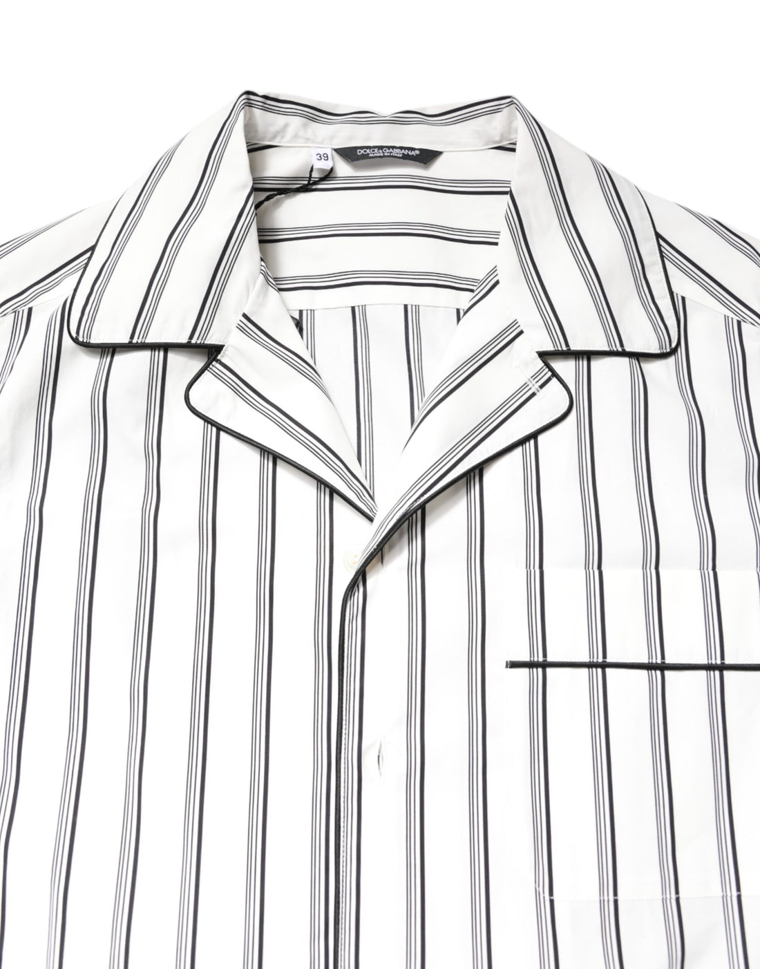 Dolce & Gabbana White Stripes Lounge Pajama Sleepwear Shirt
