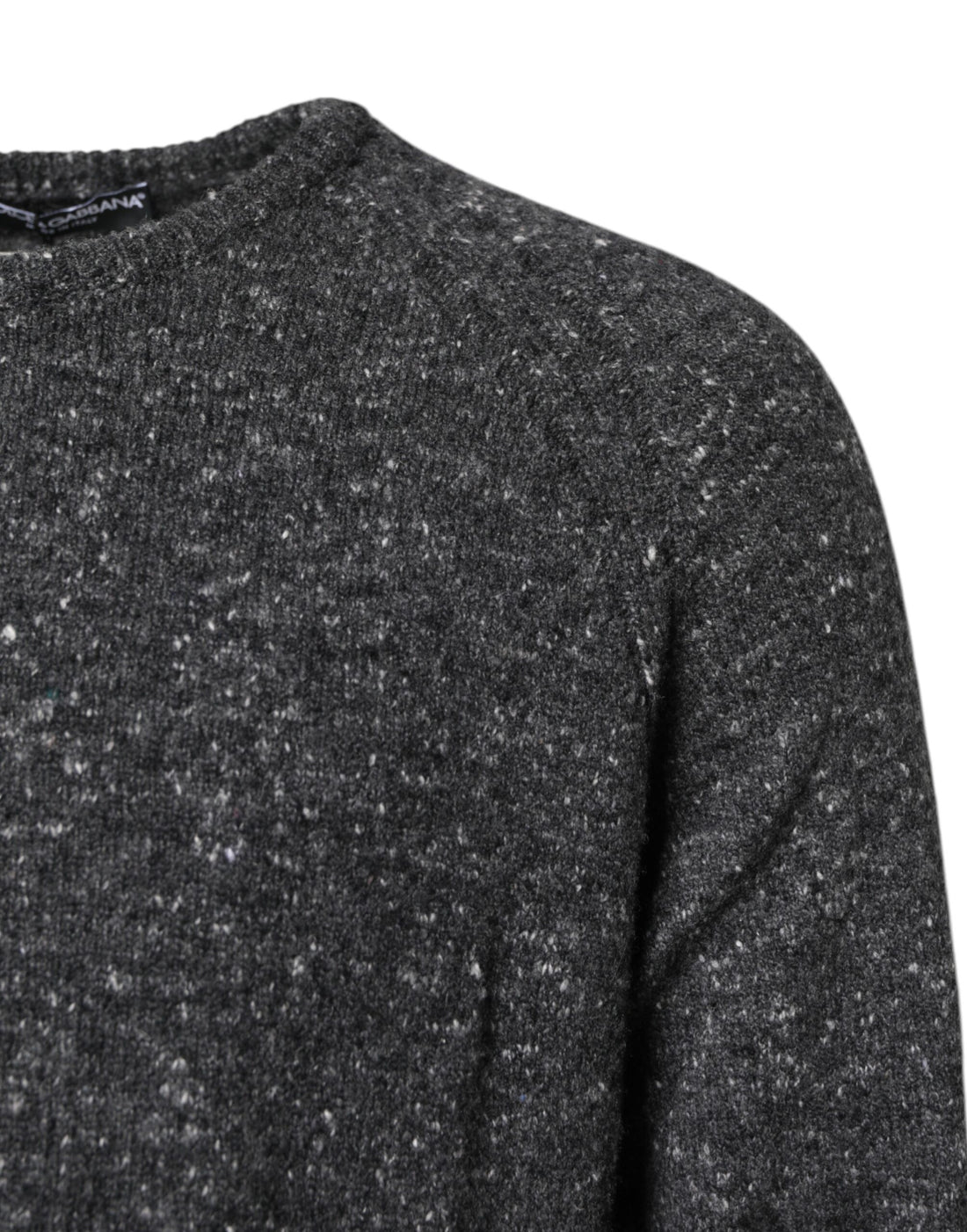 Dolce & Gabbana Gray Wool Knitted Round Neck Pullover Sweater