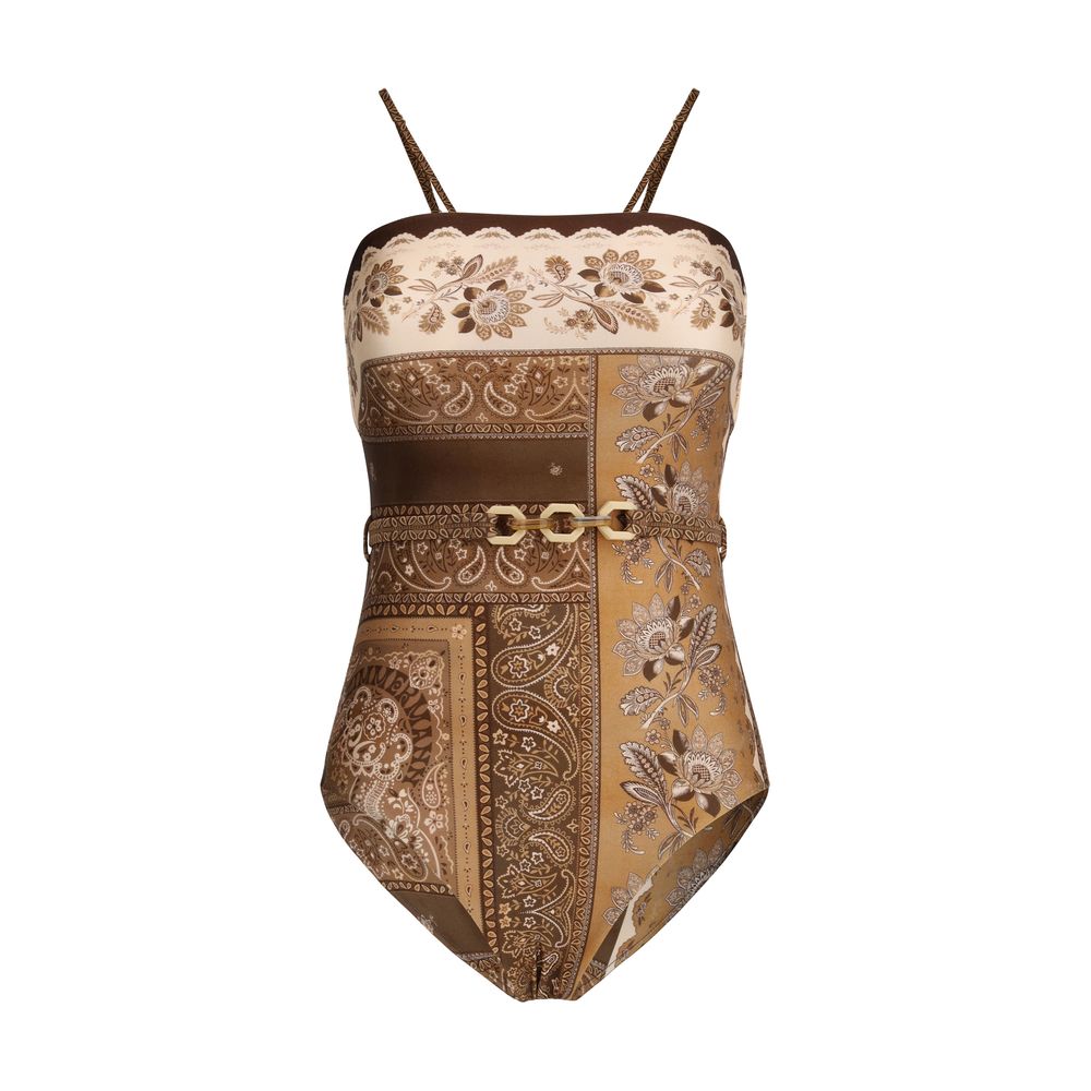 Zimmermann Brown Polyamide One-Piece Swimsuit