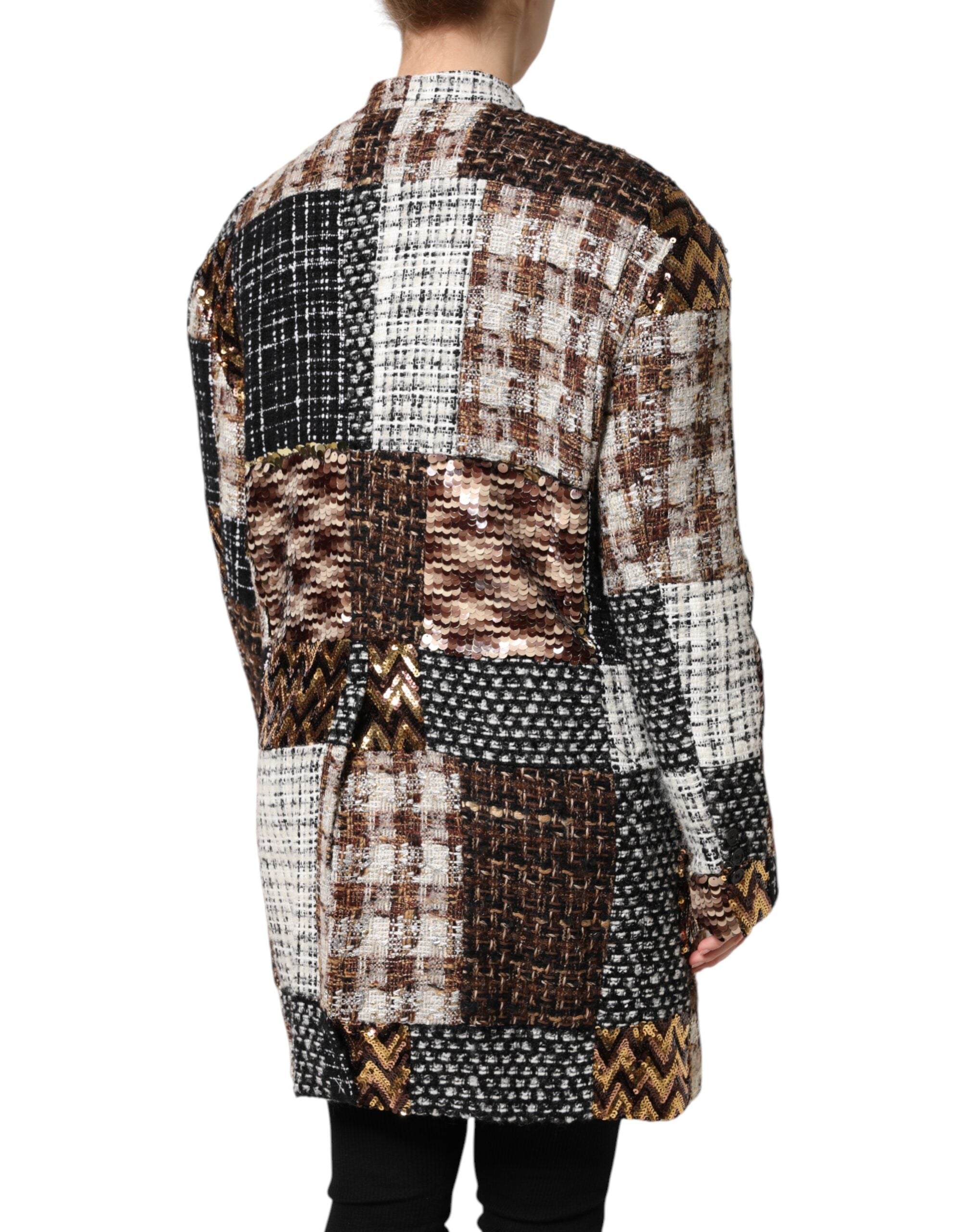 Dolce & Gabbana Multicolor Patchwork Button Down Jacket