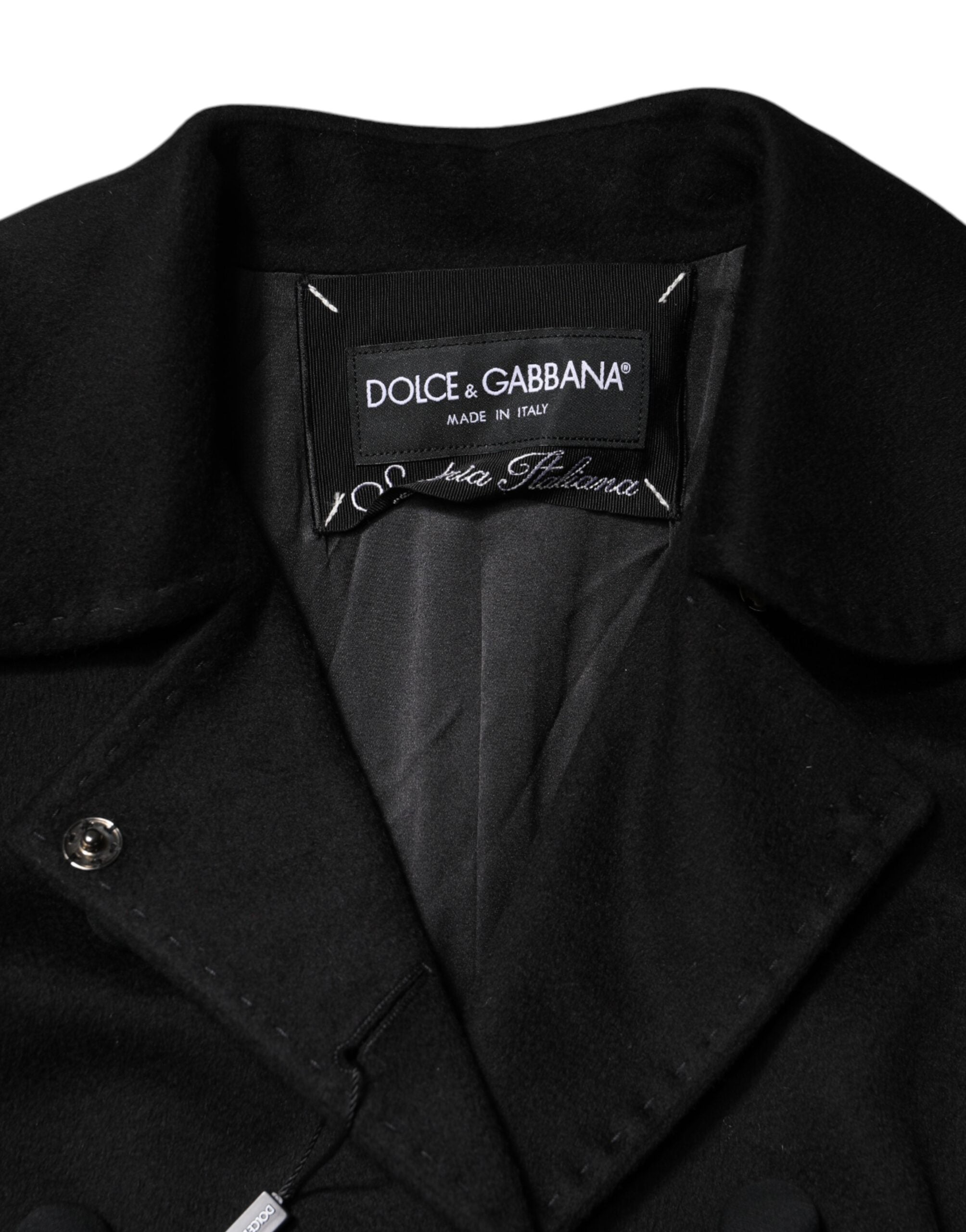 Dolce & Gabbana Black Wool Sartoria Italiano Blazer Jacket