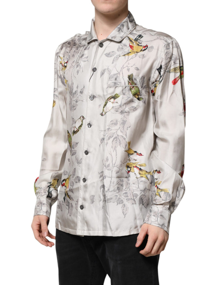 Dolce & Gabbana Multicolor Silk Printed Button Down Shirt