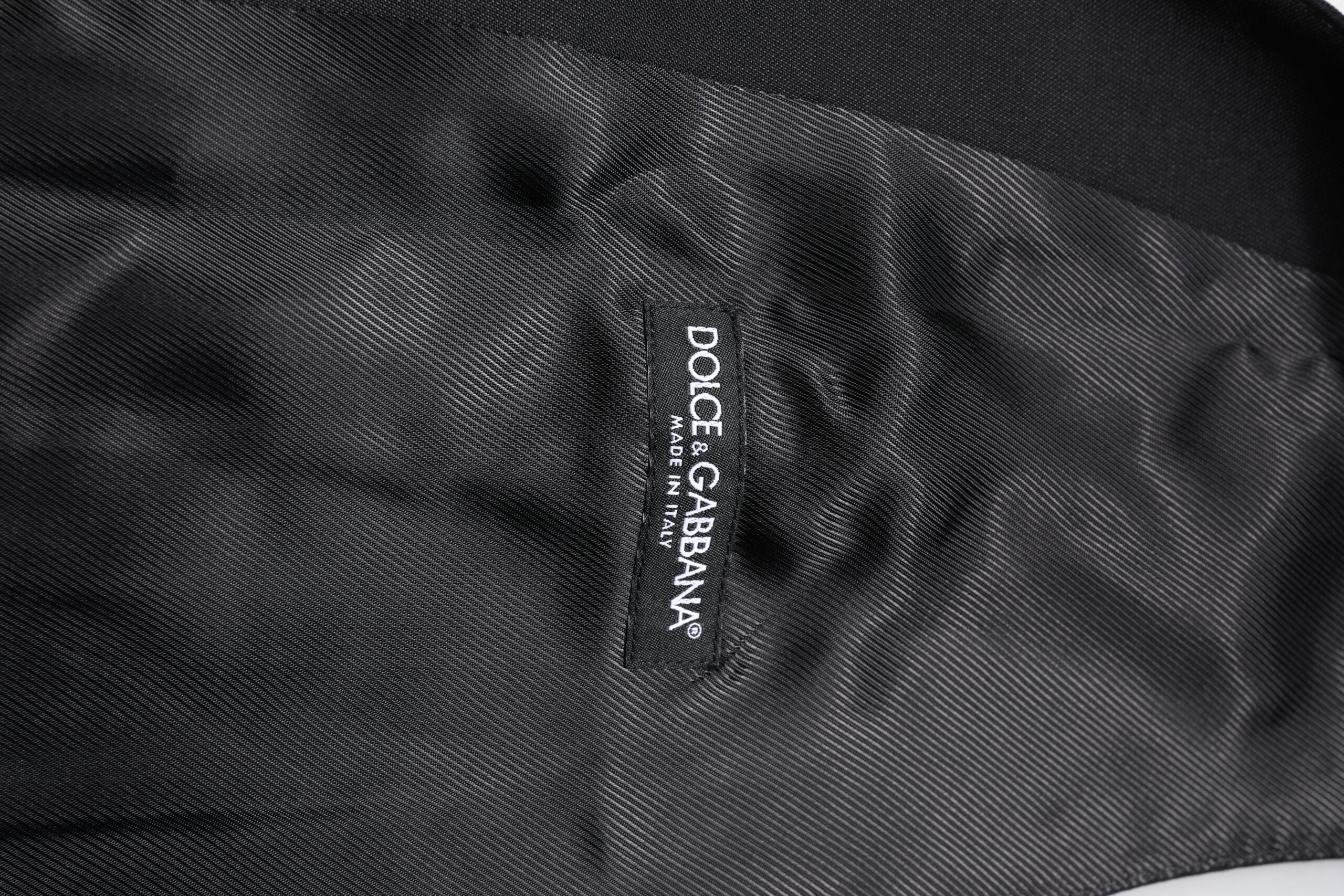 Dolce & Gabbana Black Wool Waistcoat Dress Formal Vest