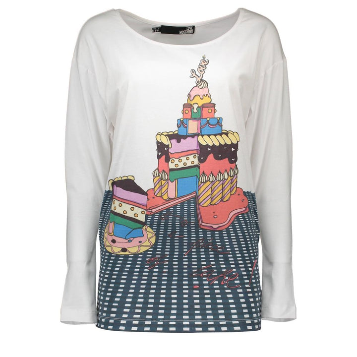 Love Moschino Bianco Cotton Women T-Shirt