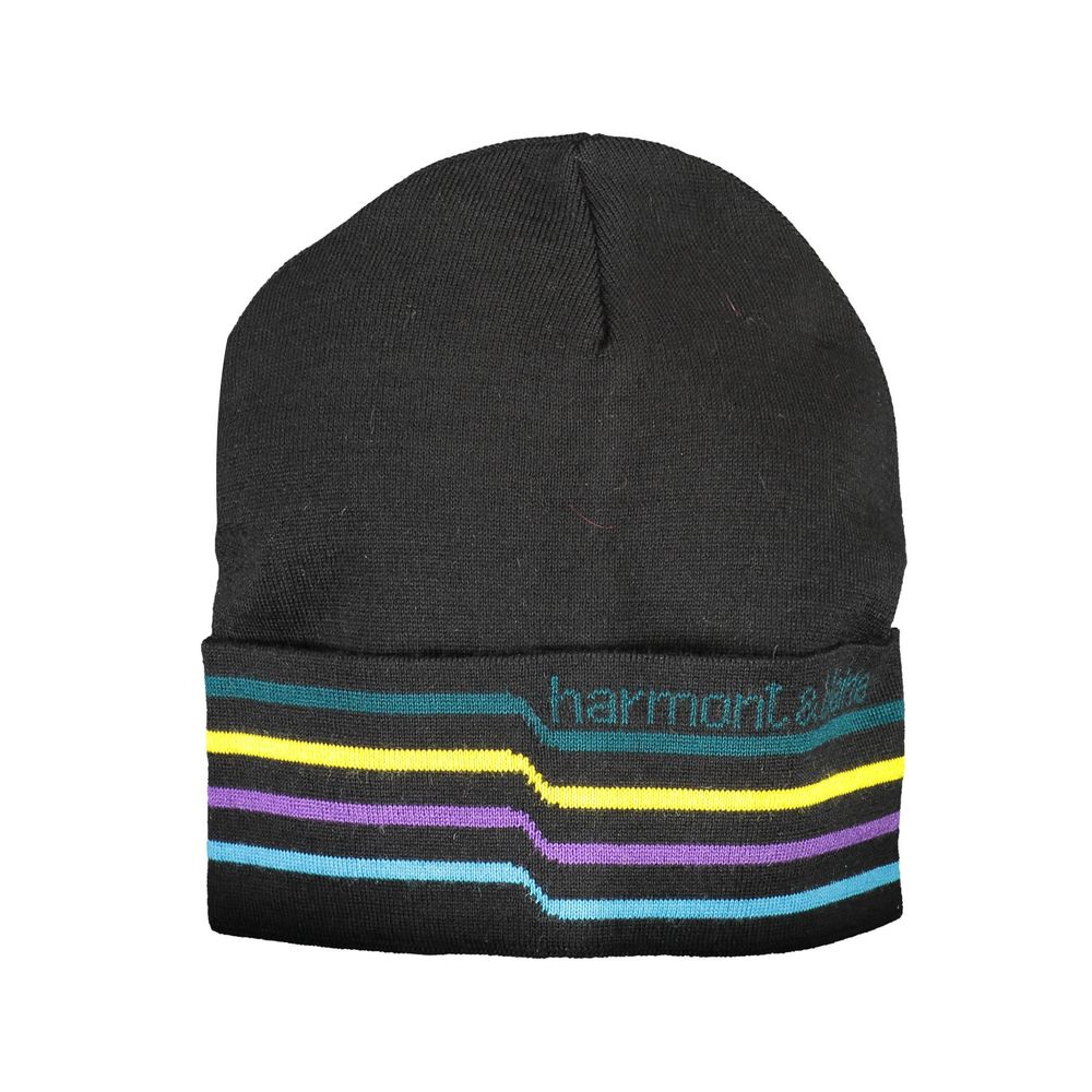 Harmont & Blaine Black Wool Men Cap