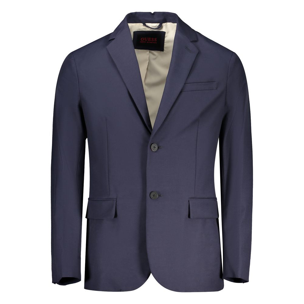 Guess Jeans Blu Cotton Men's Jacket