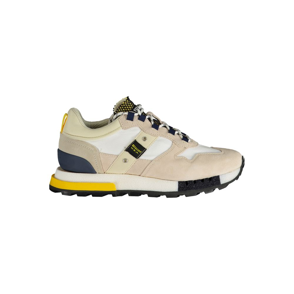 Blauer White Polyurethane Men's Sneaker