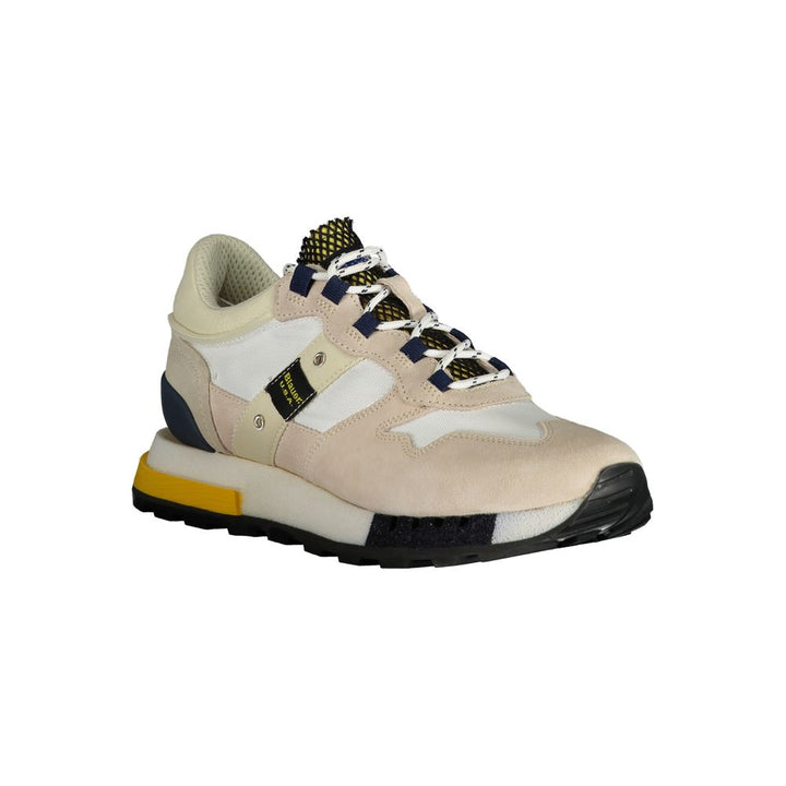 Blauer White Polyurethane Men's Sneaker
