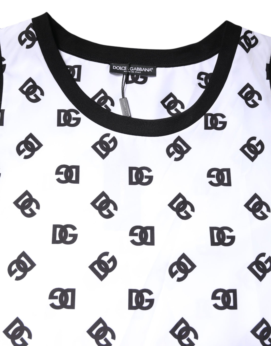 Dolce & Gabbana White Polyester Sleeveless DG Logo T-shirt