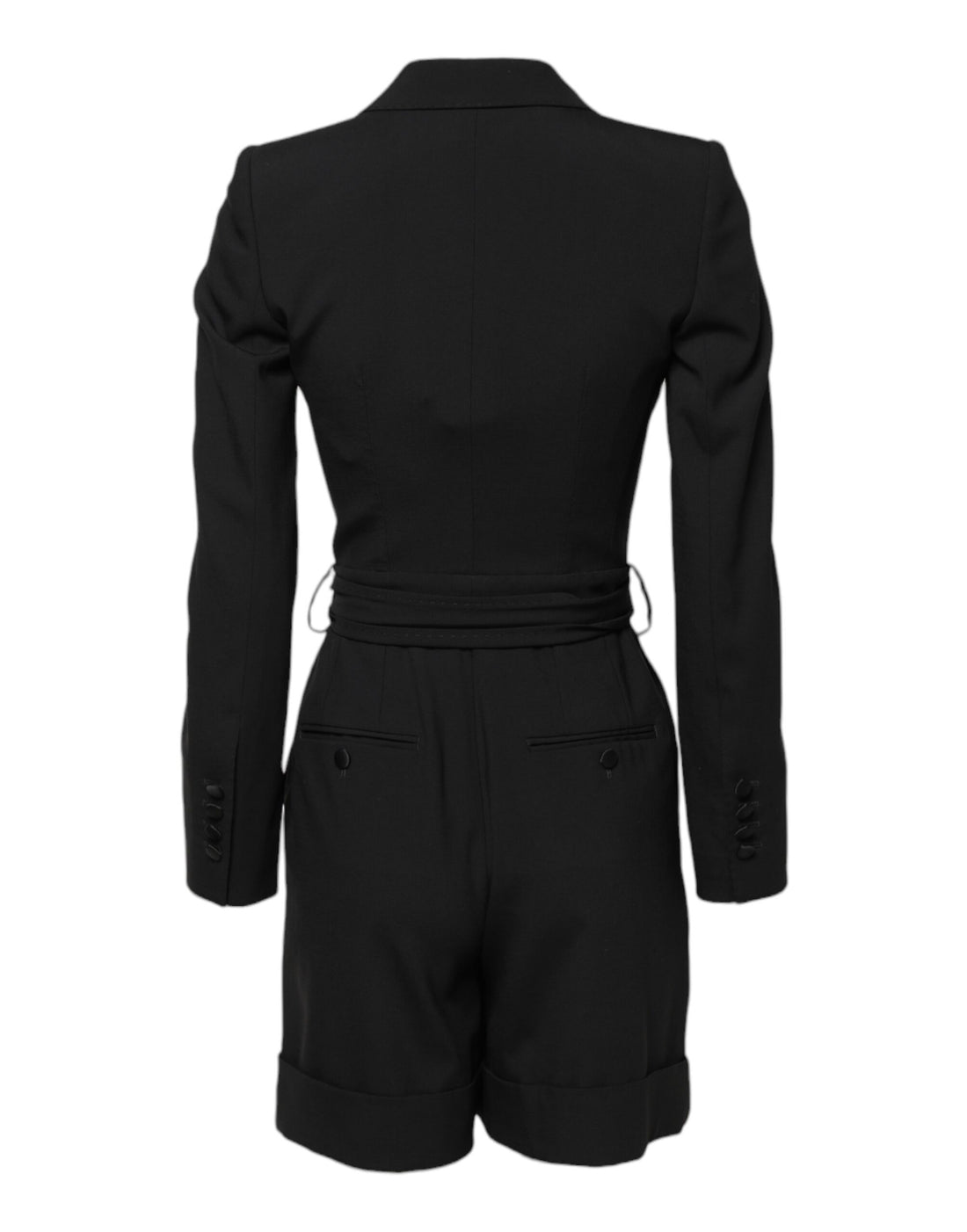Dolce & Gabbana Black Wool Jumpsuit Dress Women Coat Jacket