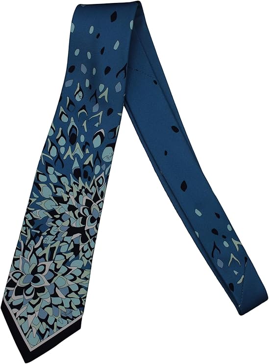Emilio Pucci Blue Evolving Abstract Artistic Tie