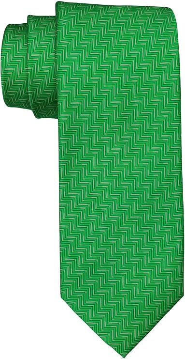 Dolcepunta 7 Fold Satin Green Chevron Tie
