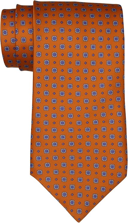 Stefano Ricci Satin Orange Geometric Tie