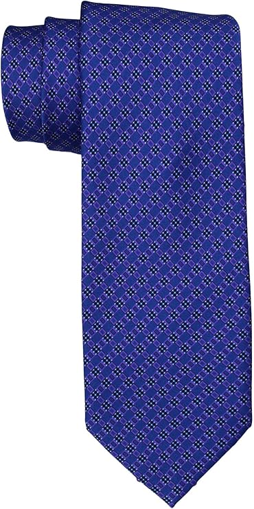 Dolcepunta 7 Fold Satin Blue Purple Geometric Tie