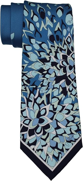 Emilio Pucci Blue Evolving Abstract Artistic Tie