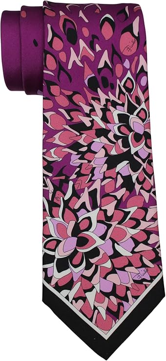 Emilio Pucci Purple Evolving Tapestry Artistic Tie