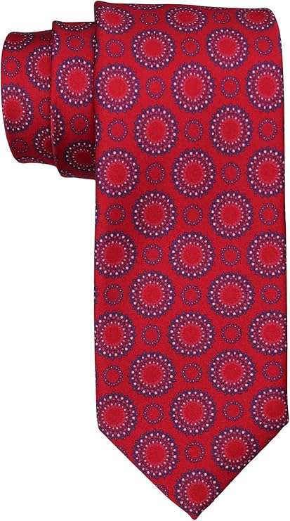 Dolcepunta 7 Fold Satin Red Medallion Tie