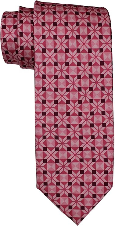 Dolcepunta 7 Fold Satin Pink Geometric Tie
