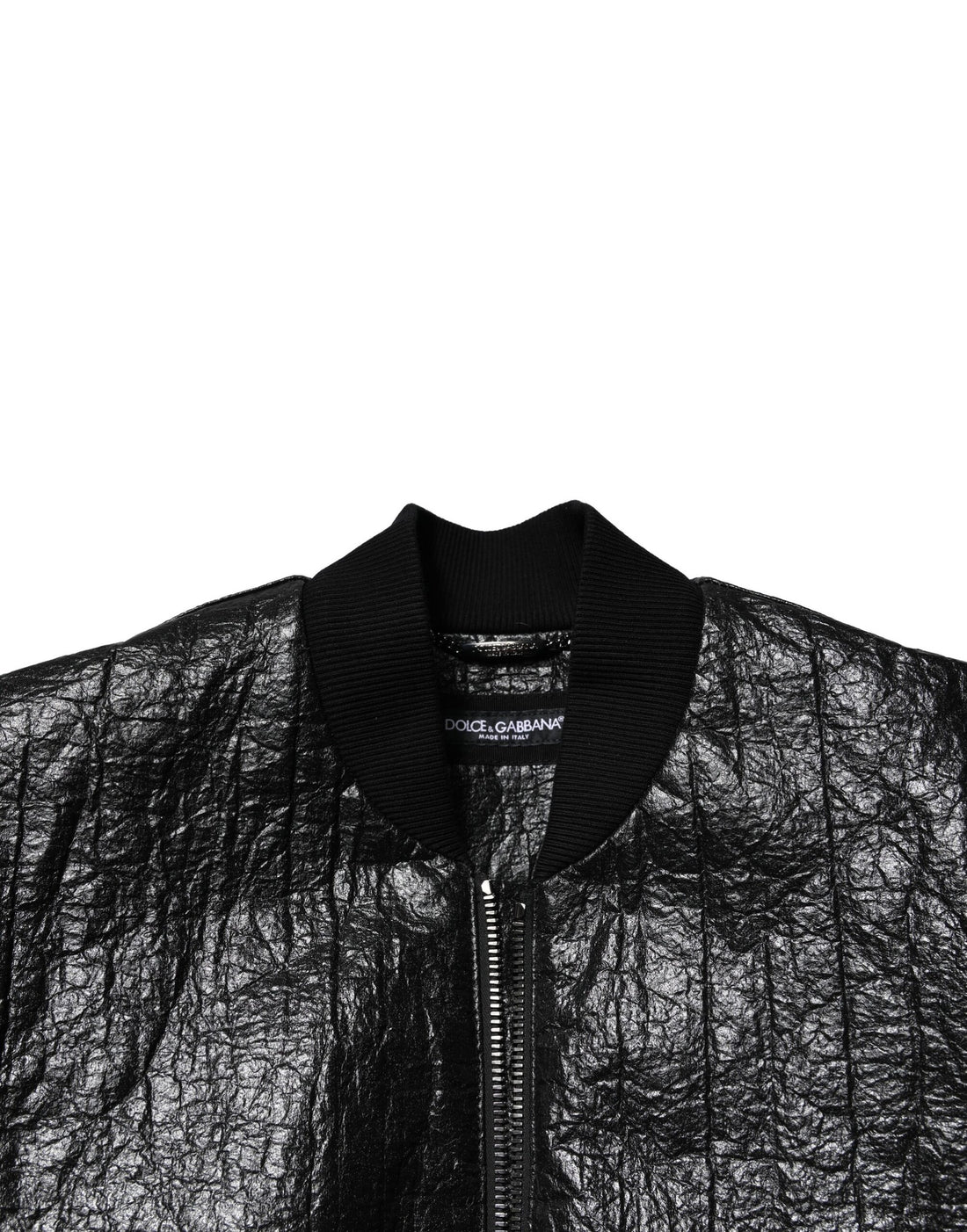 Dolce & Gabbana Black Logo Plaque Bomber Full Zipper Jacket