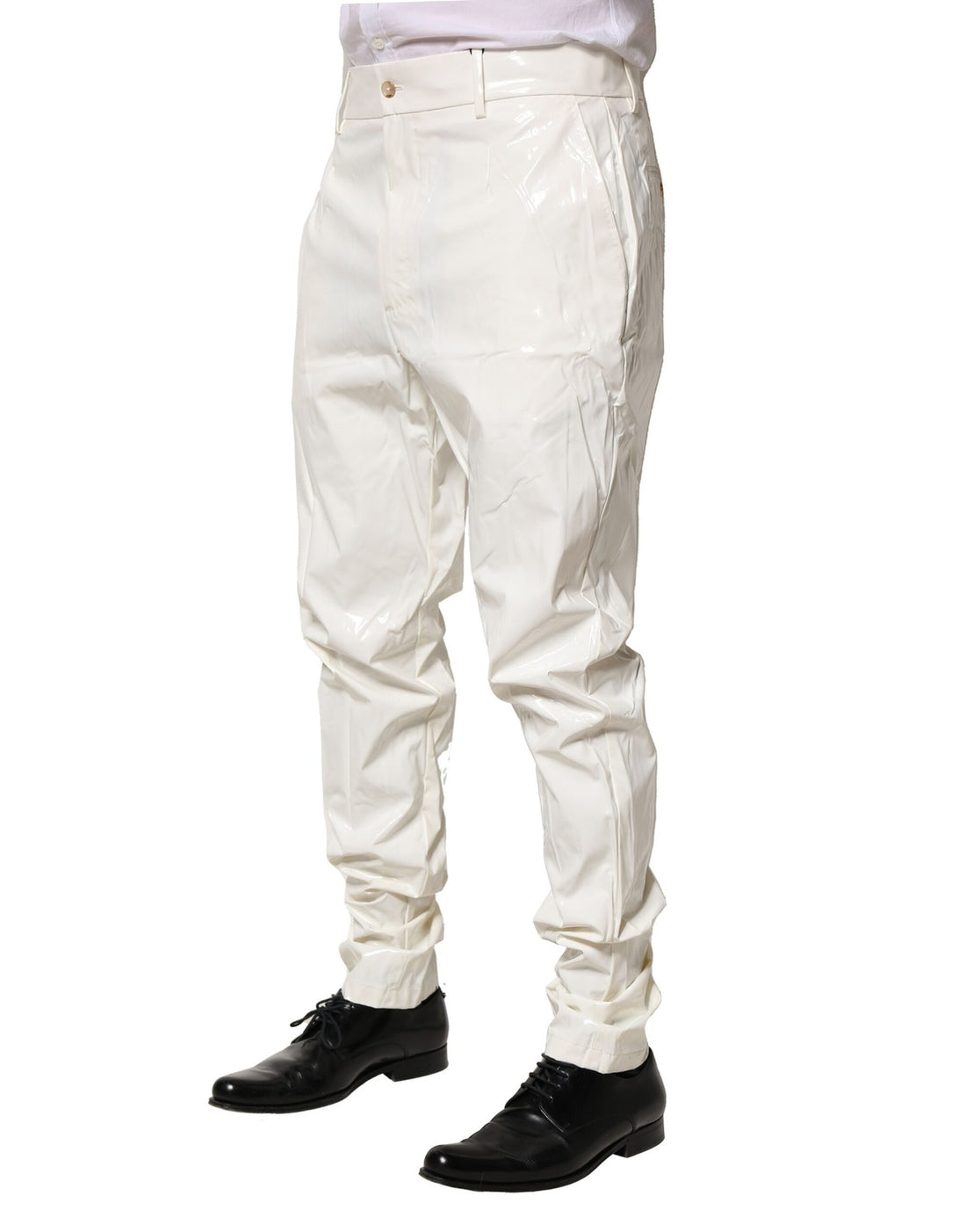 Dolce & Gabbana White Nylon Tapered Dress Men Pants