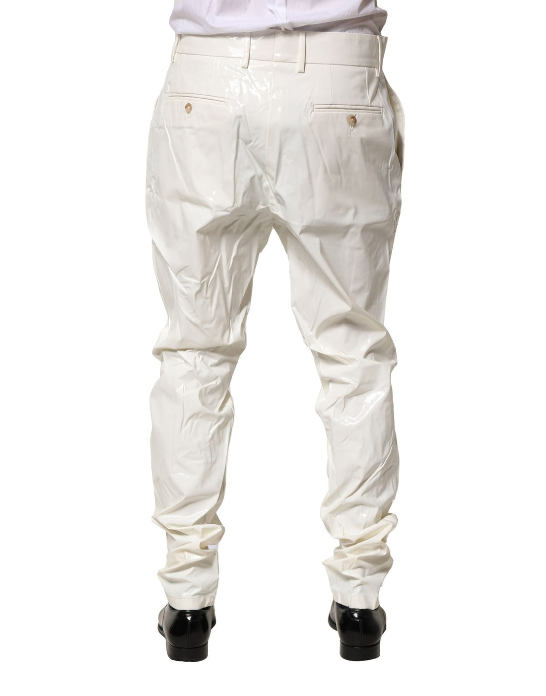 Dolce & Gabbana White Nylon Tapered Dress Men Pants