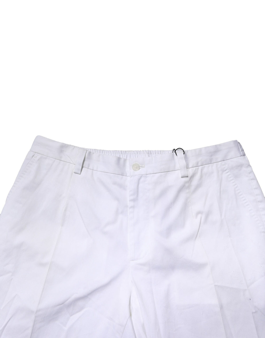 Dolce & Gabbana White Cotton Dress Slim Formal Pants