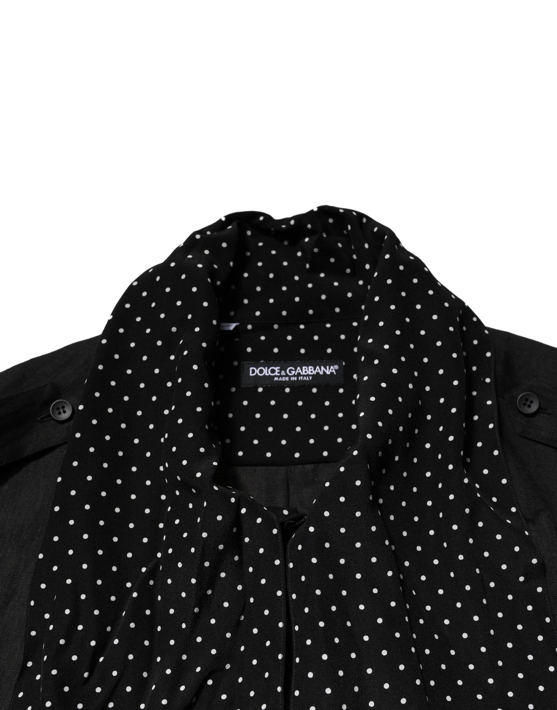 Dolce & Gabbana Black Polka Dot Linen Silk Men Casual Shirt