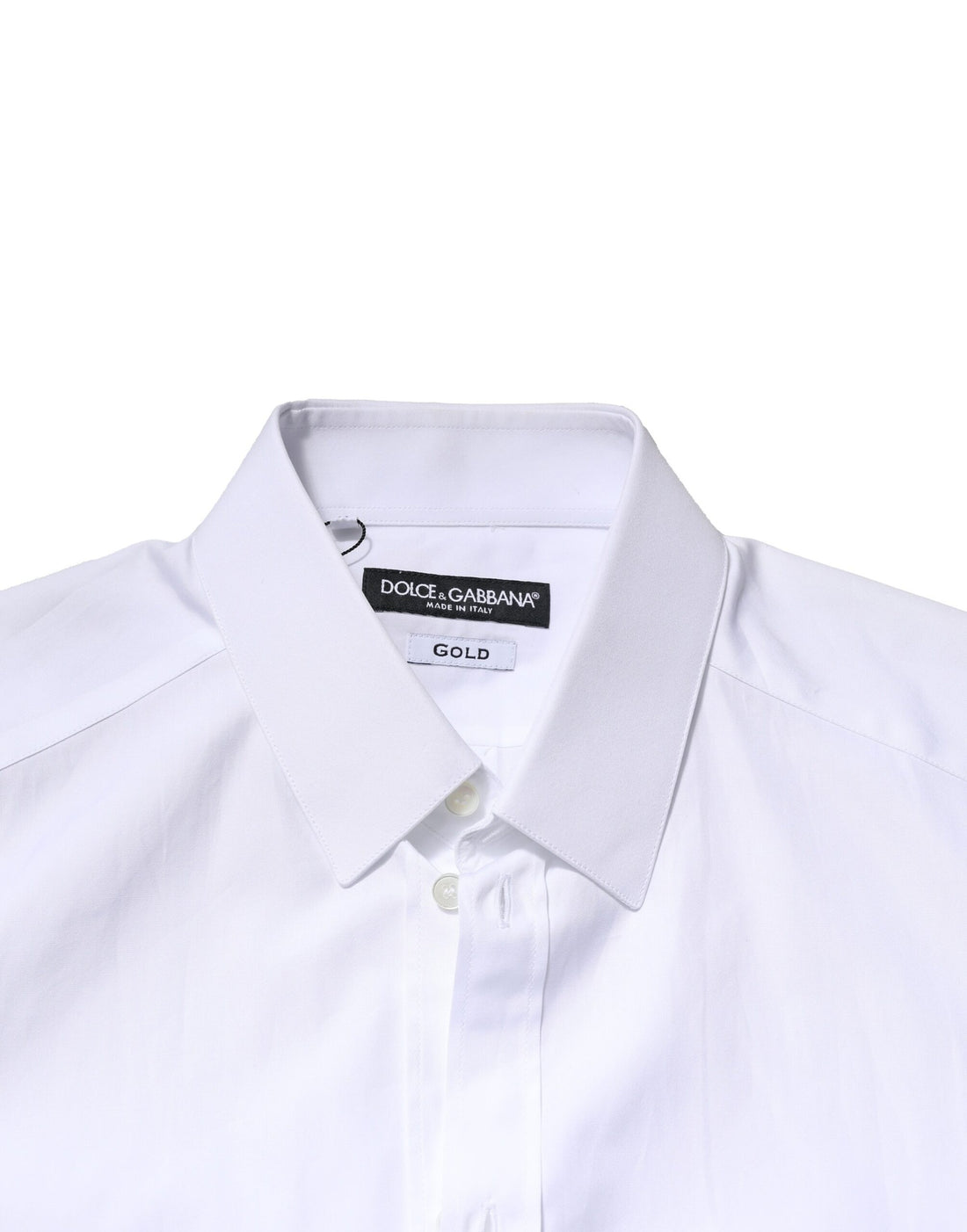 Dolce & Gabbana White GOLD Crown Cotton Dress Formal Shirt