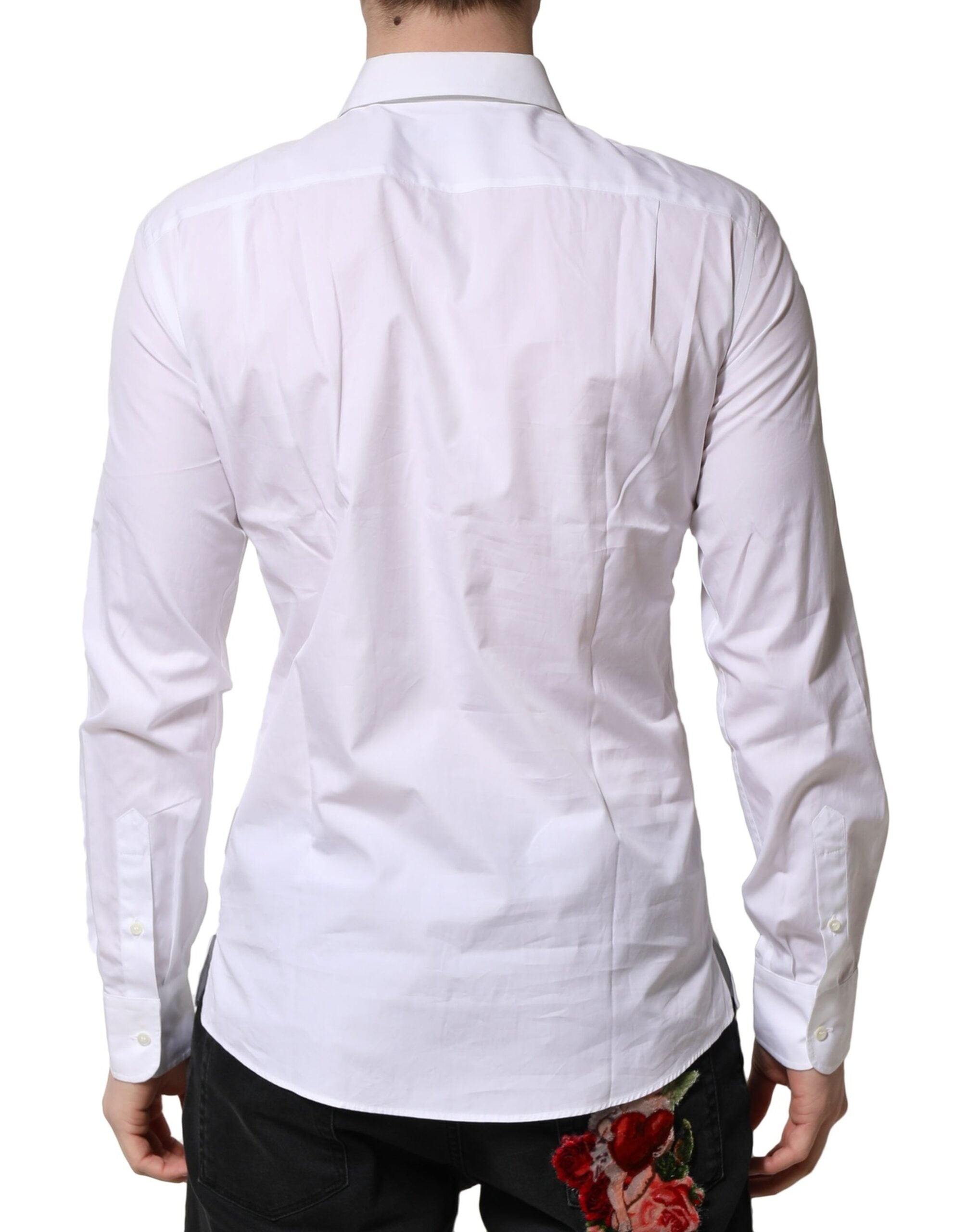 Dolce & Gabbana White Poplin Cotton Formal Men Dress Shirt