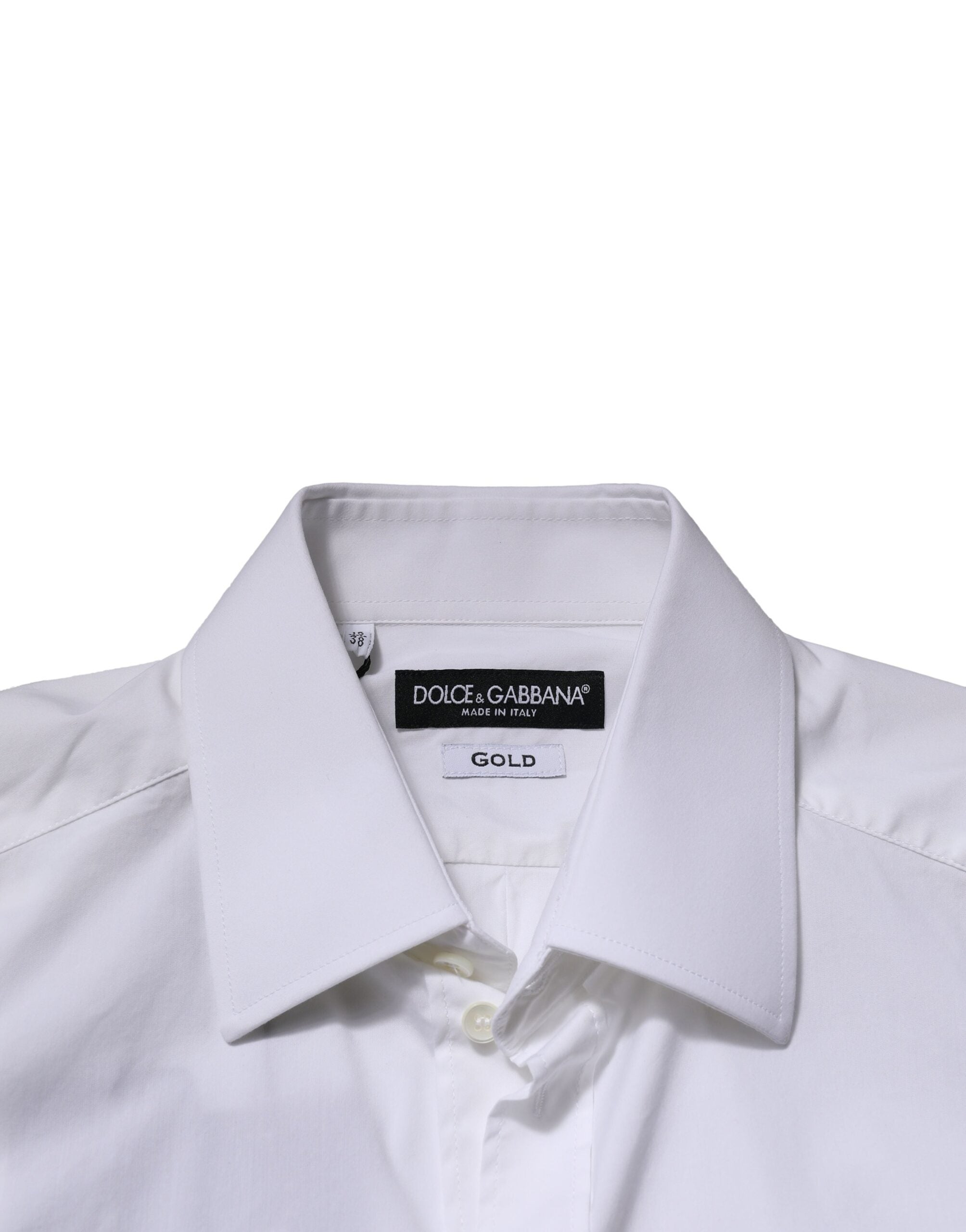 Dolce & Gabbana White GOLD Long Sleeves Men Dress Formal Shirt