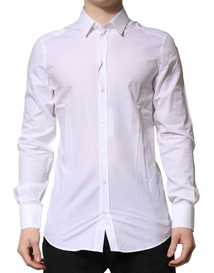 Dolce & Gabbana White GOLD Long Sleeves Dress Formal Shirt