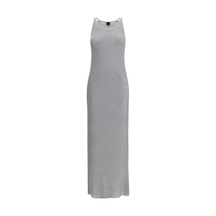 PINKO Metallic knit long Dress