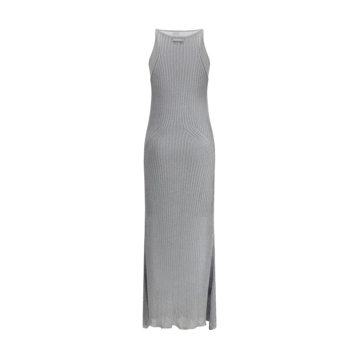 PINKO Metallic knit long Dress