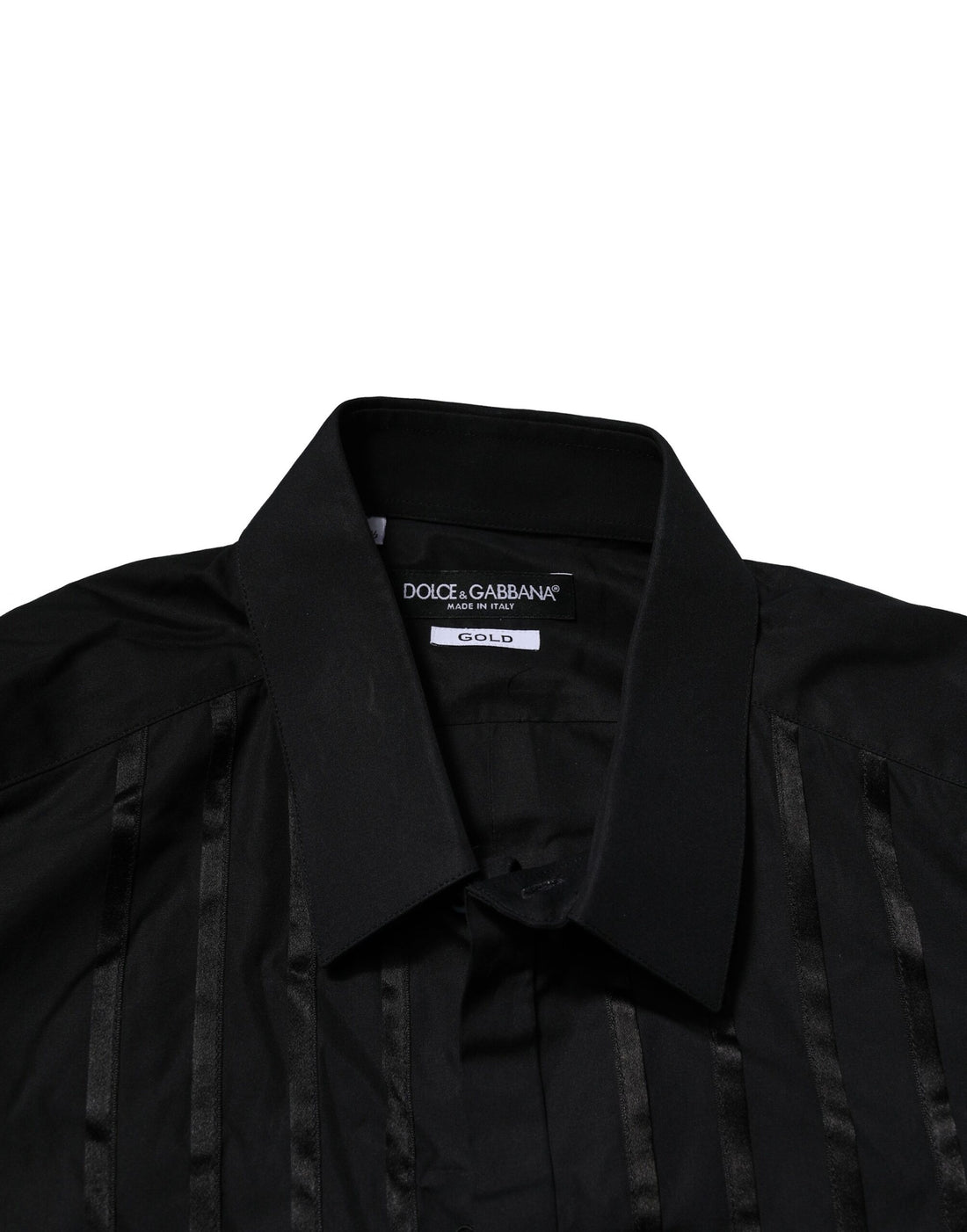 Dolce & Gabbana Black Cotton GOLD Mens Dress Formal Shirt