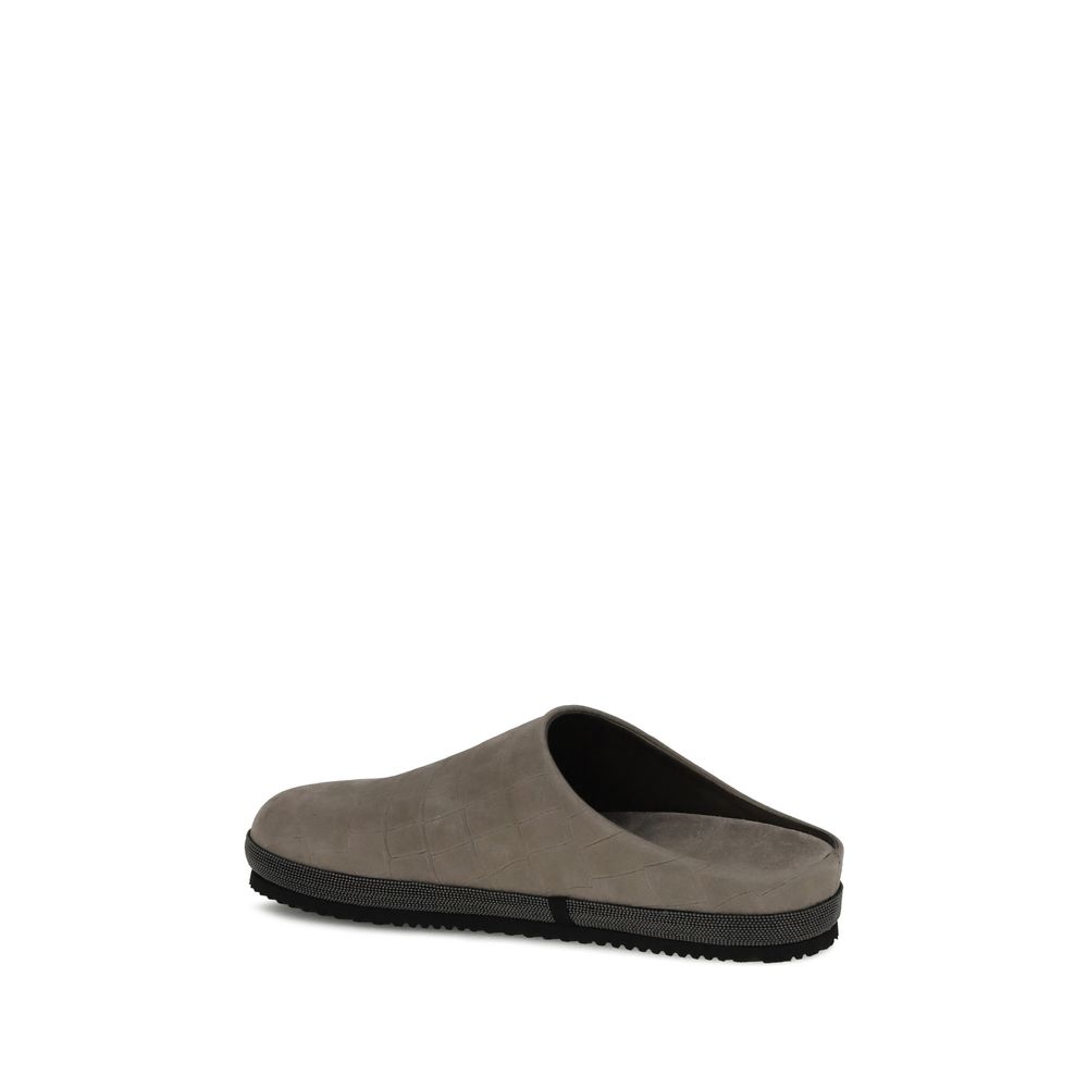 Brunello Cucinelli Gray Rubber Mules
