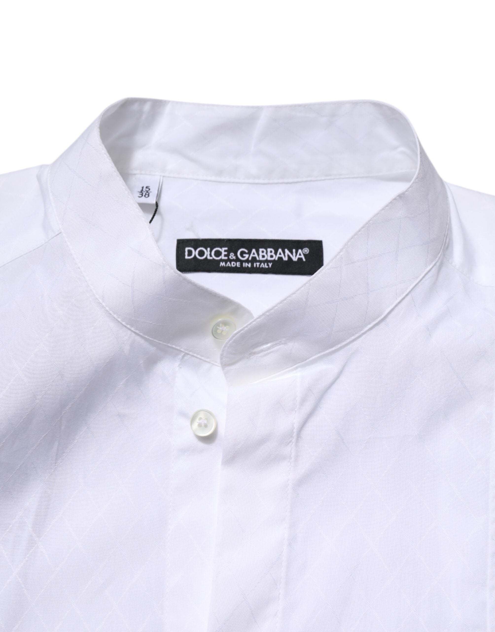 Dolce & Gabbana White Cotton Slim Long Sleeves Formal Shirt