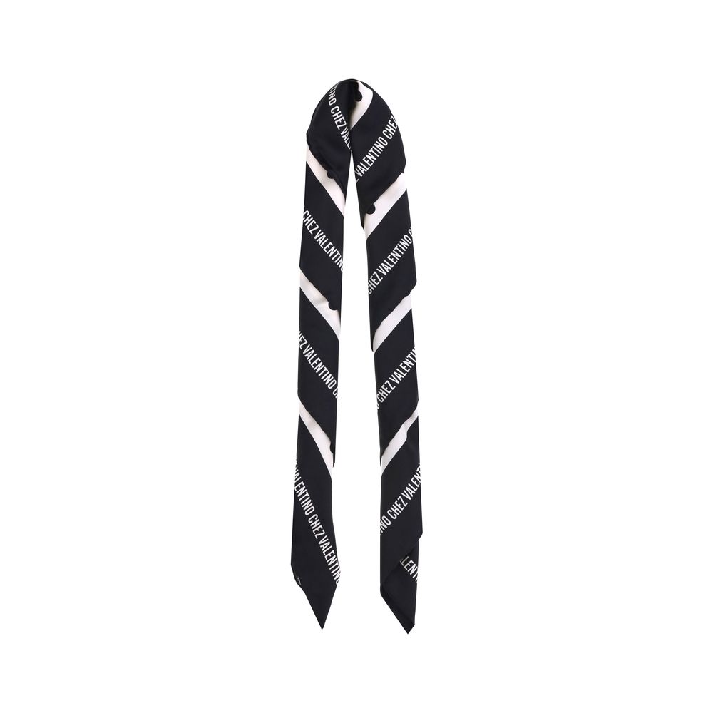 Valentino Garavani Black Silk Scarf