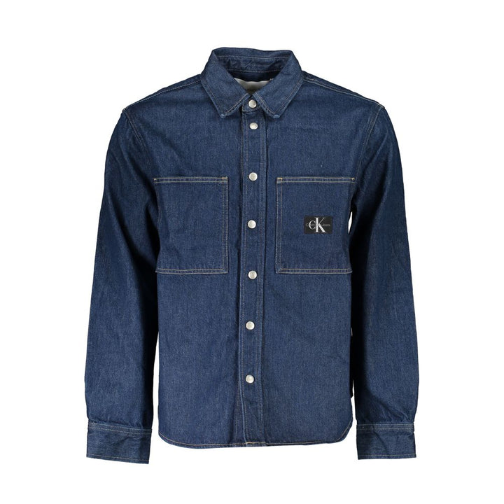 Calvin Klein Blu Cotton Men Jacket