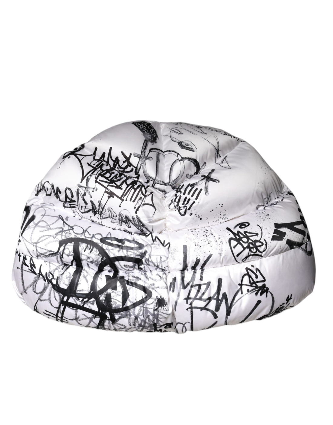 Dolce & Gabbana White Polyester Printed Hood Quilted Hat