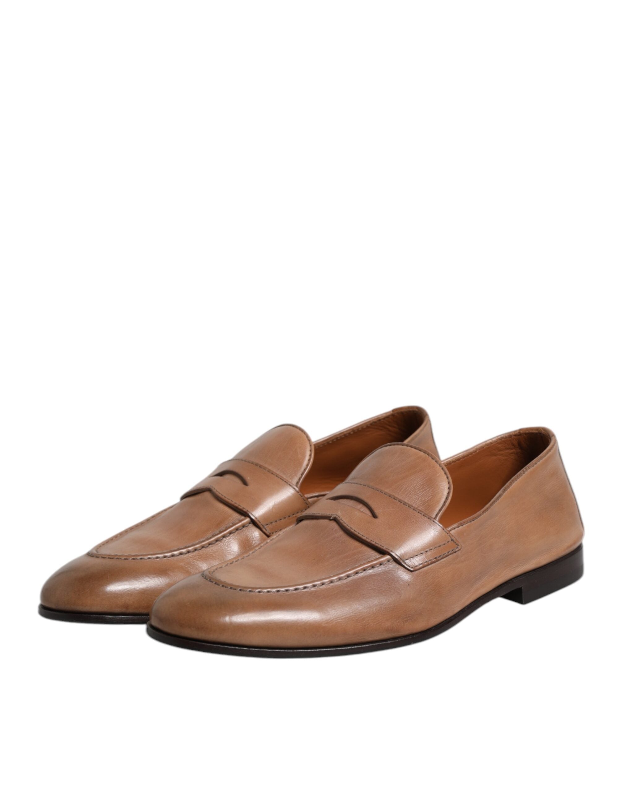 Brunello Cucinelli Brown Leather Loafer Dress Formal Shoes
