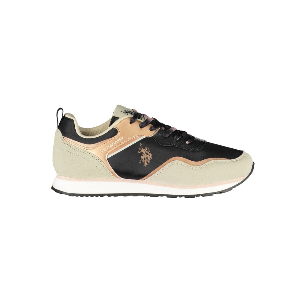 U.S. POLO ASSN. Black Polyurethane Women Sneaker